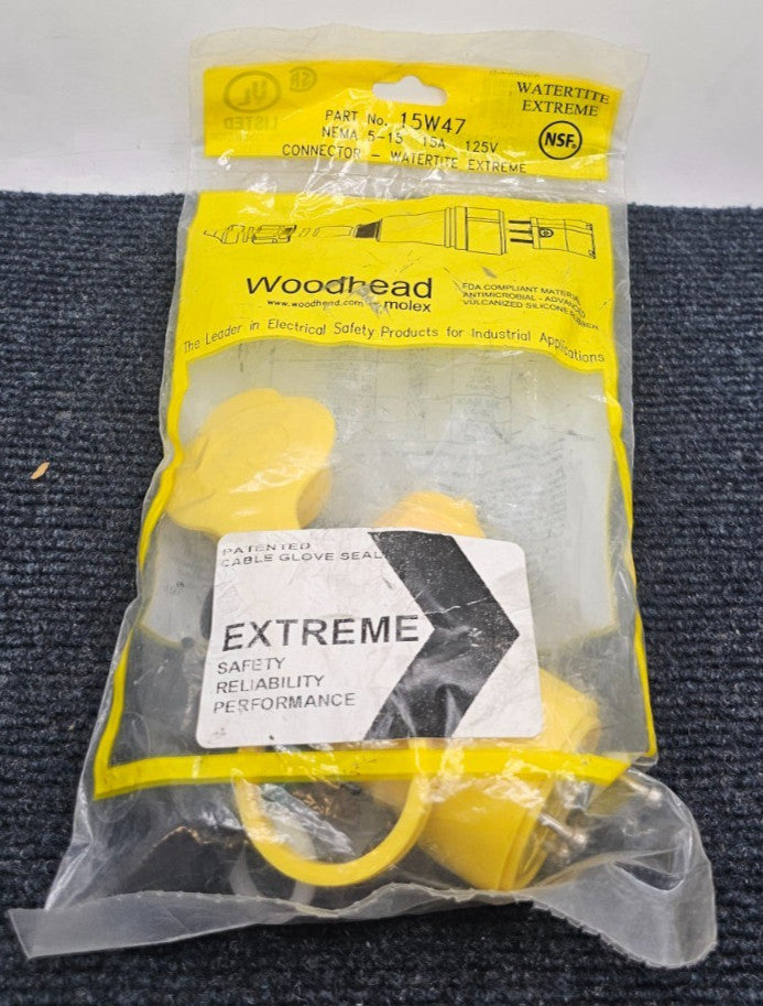 (QTY 2) Molex Woodhead 15W47 15A 125V WaterTite Extreme Connector NEMA 5-15