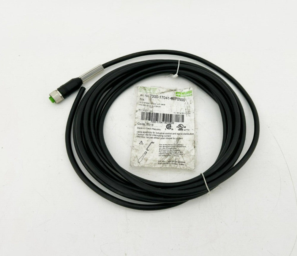 New Murr Elektronic 7000-17041-6070500 Female Connector Cable, 30VAC/DC, 2A, 5m