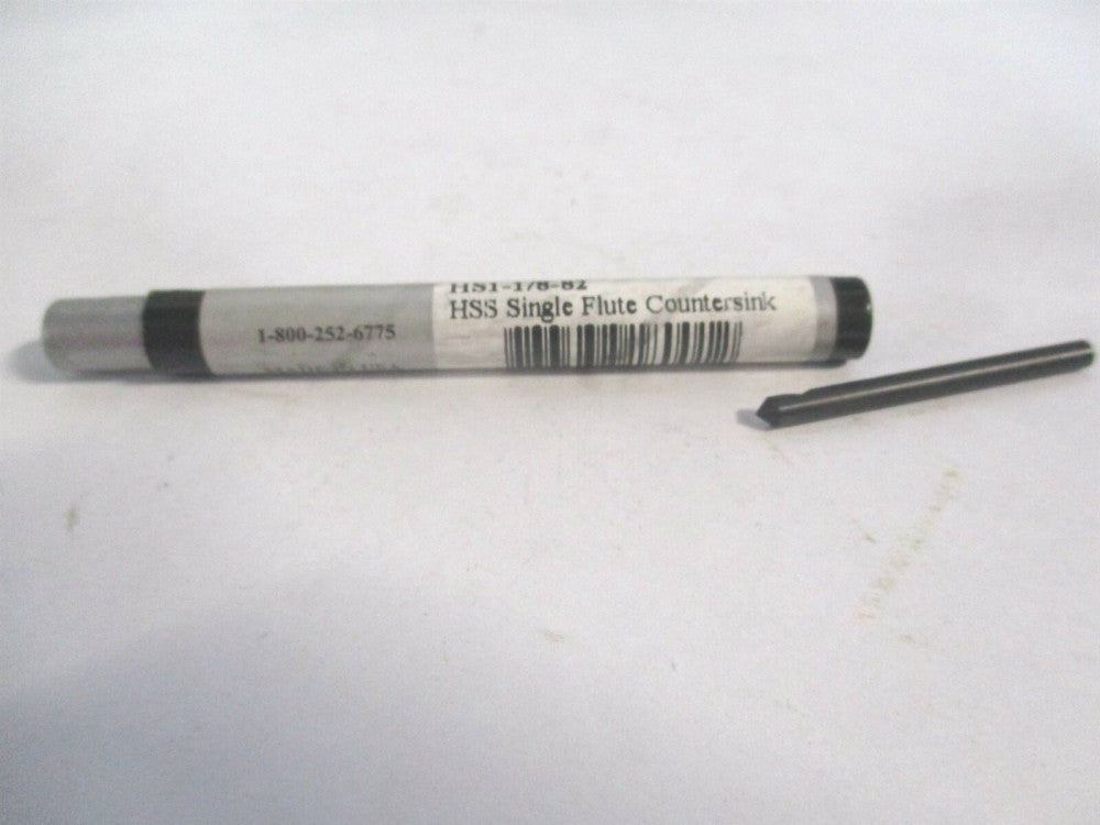 Melin (18001) 1/8 x 1/8 x 1/8 x 1-1/2 OAL HSS 1-Flute Straight Shank Countersink