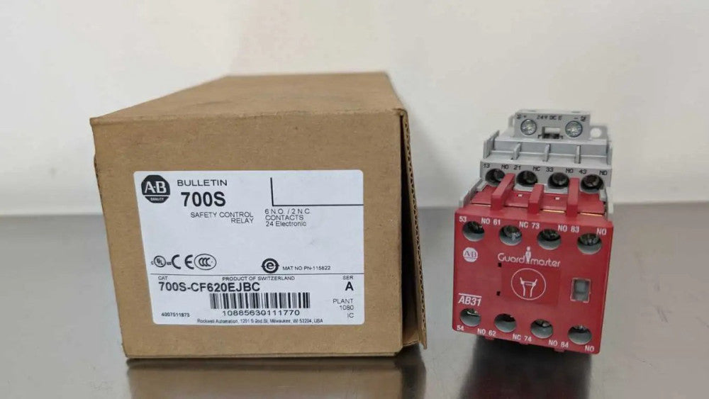 Allen-Bradley 700S-CF620EJBC Safety Control Relay PN-115822 Ser A 6NO 2NC 24VDC