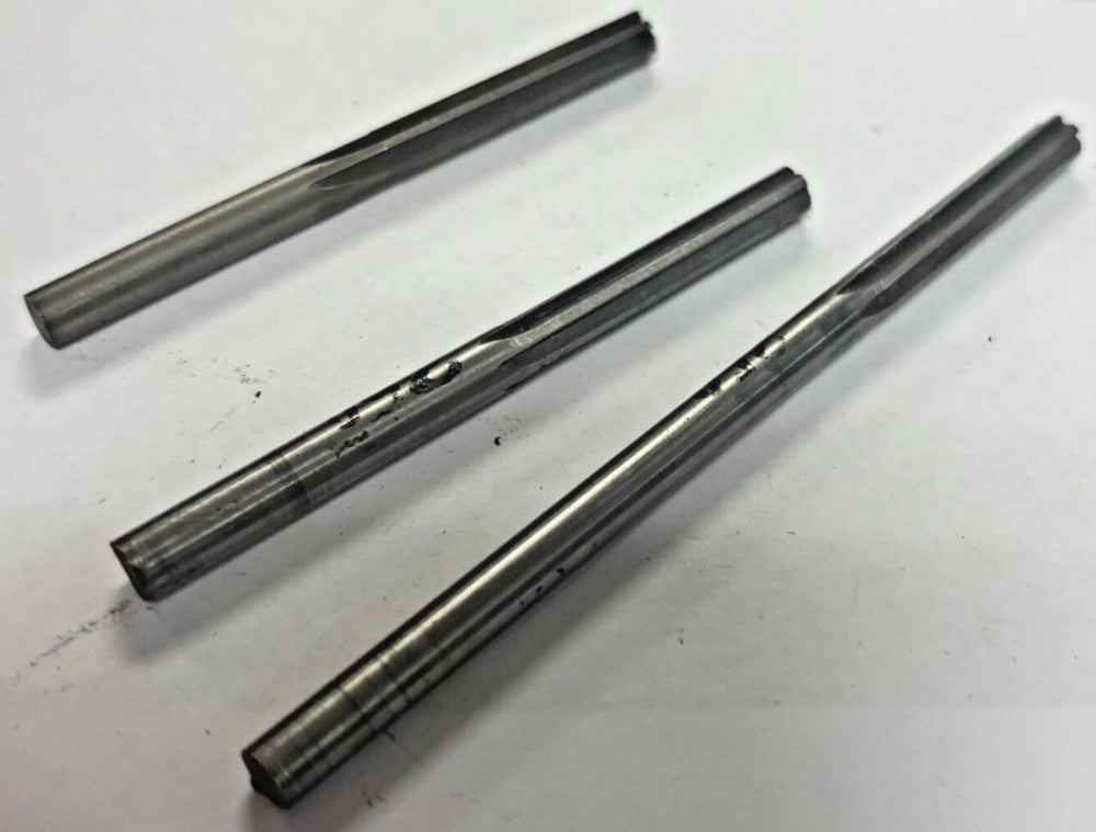 STRAIGHT CYLINDRICAL SHANK REAMER LOT OF 3 DIAMETER 1/4" HSS