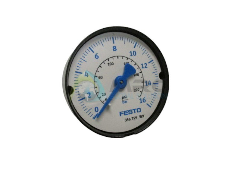 FESTO 356759 PRESSURE GAUGE 0-220PSI 0-16BAR  (AS PICTURED)  UNMP