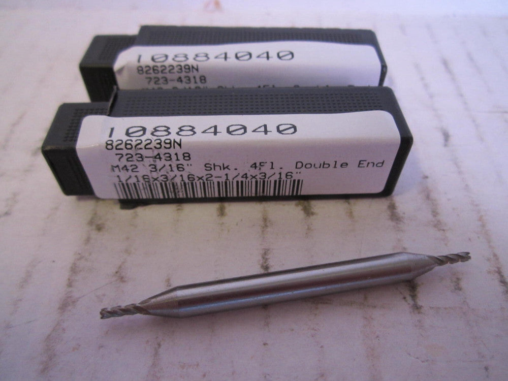 (10884040) 1/16 x 3/16 x 3/16 x 2-1/4" DE 4Fl Cobalt Square Endmills - Lot of 3 