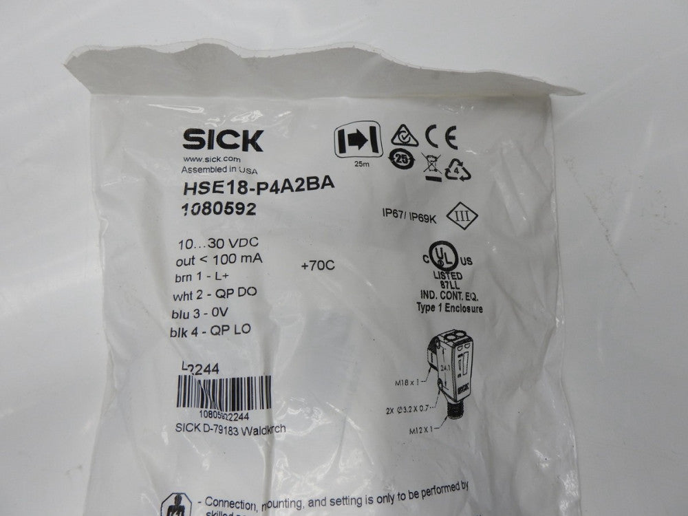 OEM Sick HSE18-P4A2BA H18 Sure Sense Photoelectric Sensor 1080592 ~GENUINE NEW~