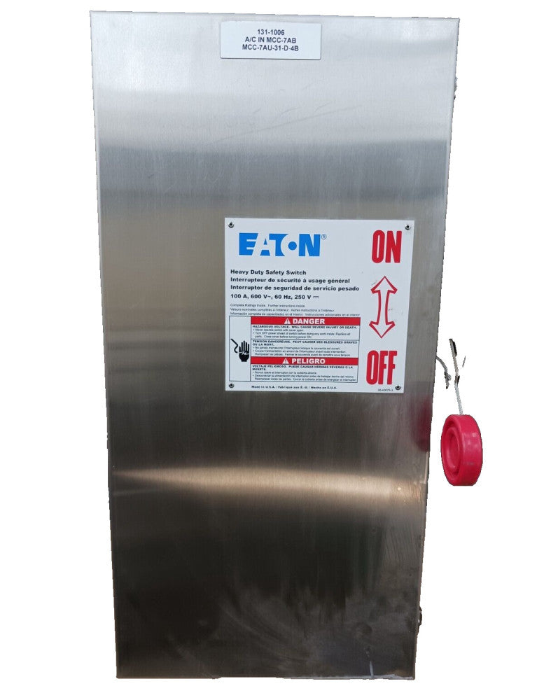 Eaton 100 Amp Non-Fused Stainless Safety Disconnect Switch 600V 4, 4X  DH363UWK