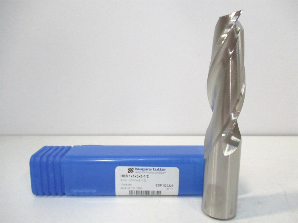 Niagara Cutter (N22326) 1" x 1" x 3" x 5-1/2" OAL HSS Weldon End Mill 