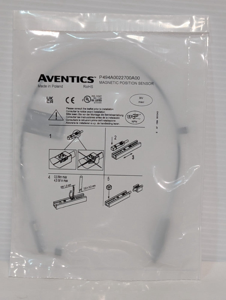 Aventics P494A0022700A00 Magnetic Position Sensor, 30V MAX, New Old Stock