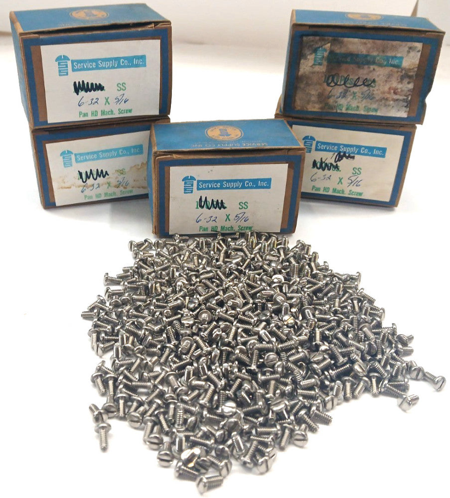 SERVICE SUPPLY CO. PHILLIPS PAN MACHINE SCREW #6-32 X 5/16  LOT OF 900