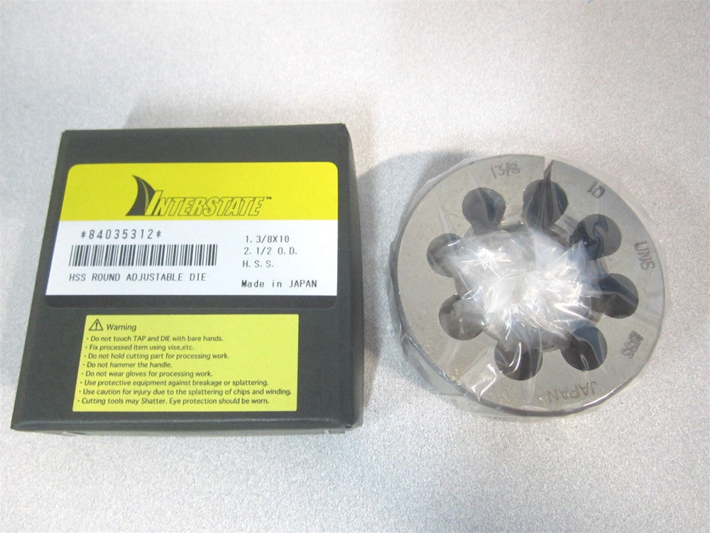 (315-1561) 1-3/8-10 High Speed Steel Right Hand Thread Adjustable Round Die 
