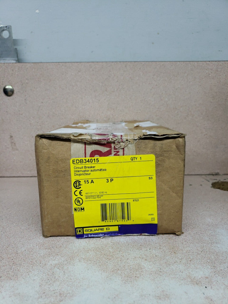Square D EDB34015 15Amp 480/277volt 3p breaker NEW OLD STOCK