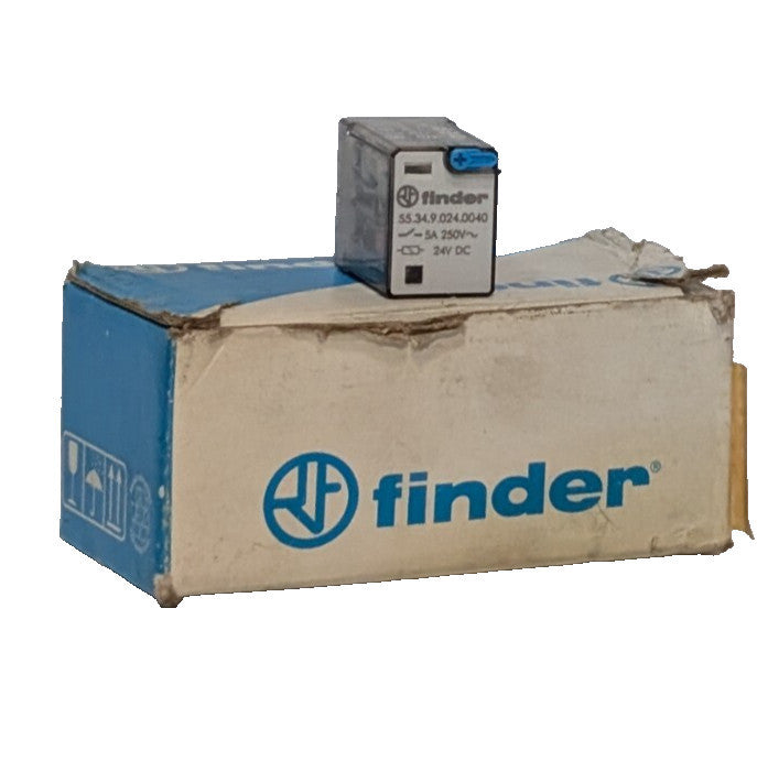 Lot of 7: Finder 55.34.9.024.0040 Plug-In Relays, 24VDC, 250VAC, 5A