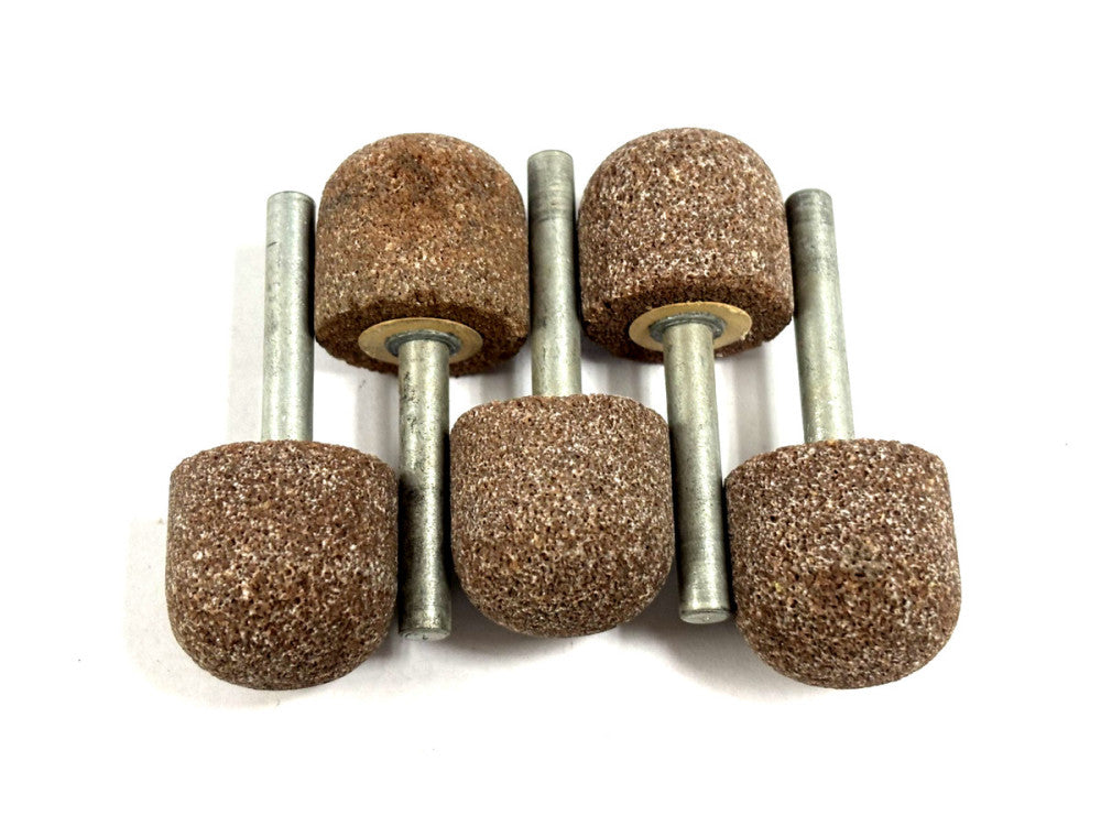 MOUNTED POINT ROUND ABRASIVE GRINDING STONE 1-3/32" DIA 1-3/32" LENGTH LOT OF 5
