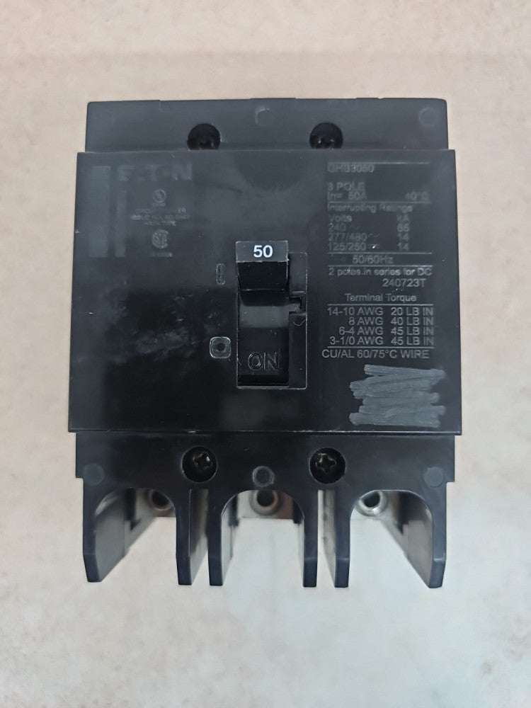 New Take Out Eaton Cutler Hammer GHB3050 3P 480V 50A Circuit Breaker