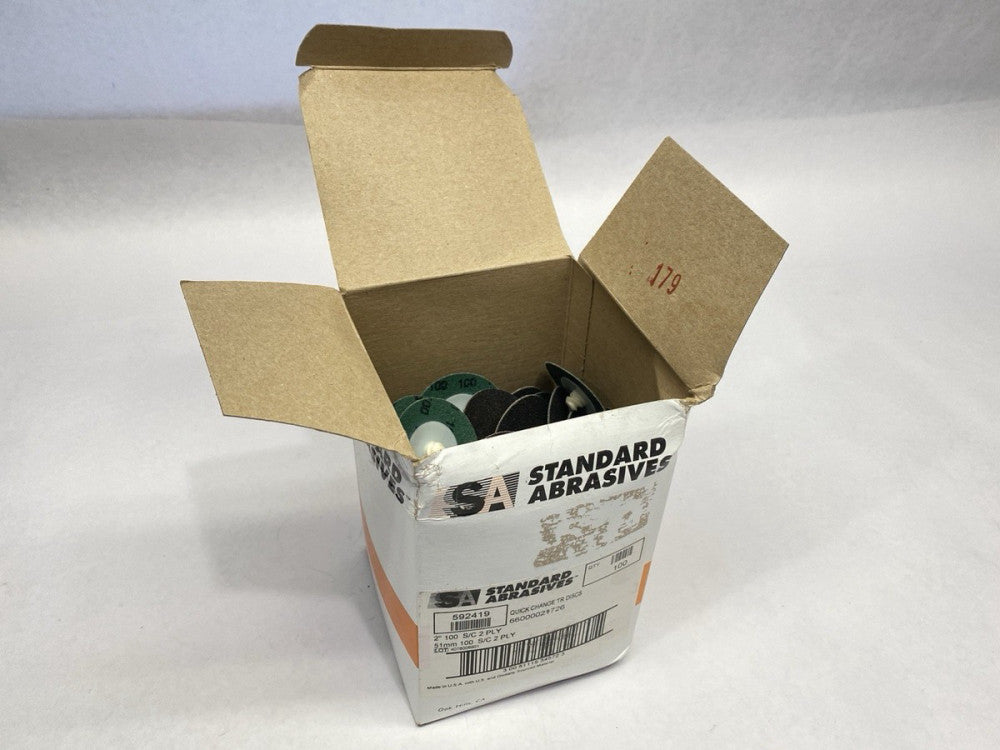 3M 592419 Standard Abrasives Quick Change Silicon Carbide 2 Ply Disc 2" BOX 100