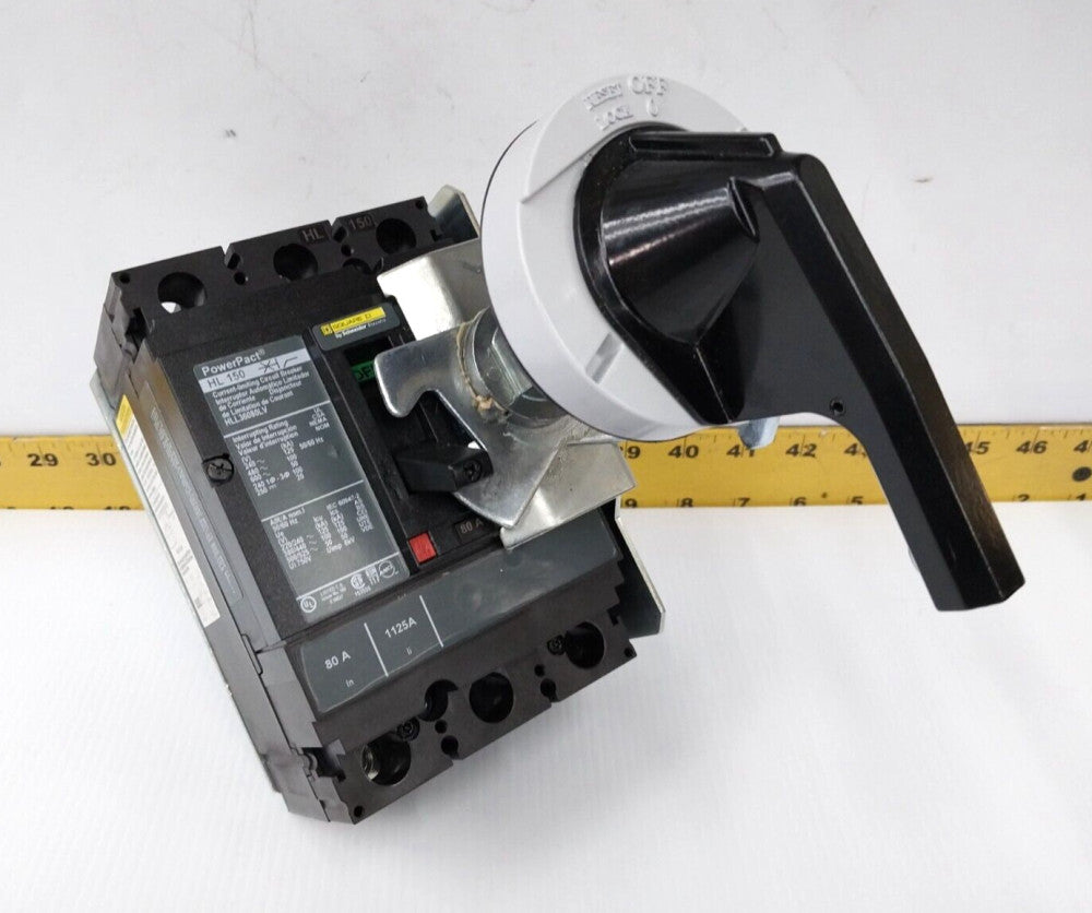 NEW SQUARE D 80 AMP CIRCUIT BREAKER W/ HANDLE MECH. 600 VAC 3 POLE  HLL36080LV