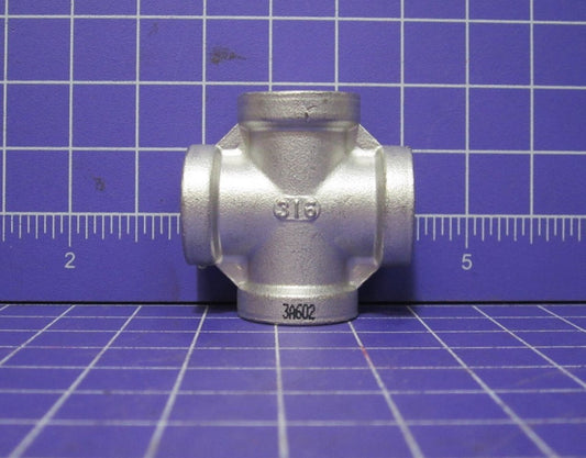 1/4" NPT 316 SS Cross fitting, 4-Way Female Fitting, Pipe Fitting Lot of 10