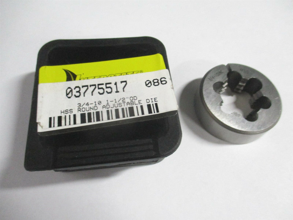 (314-1270) 3/4-10 UNCH x 1-1/2" High Speed Steel RH Round Adjustable Die