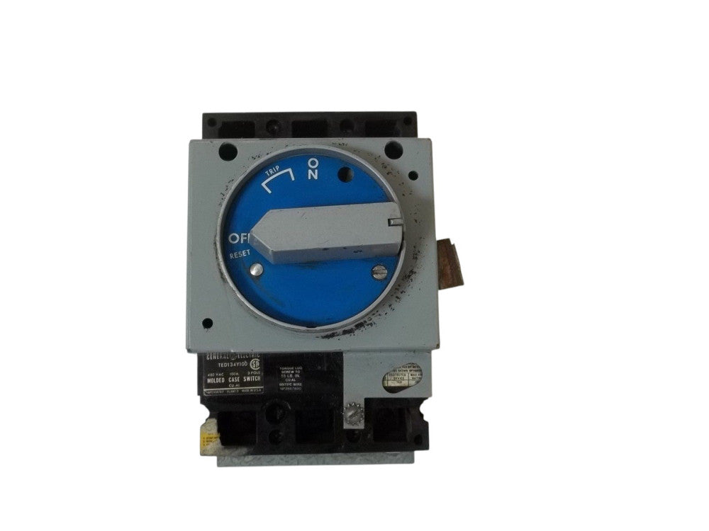 GE TED134Y100 3POLE 100AMP 480V BREAKER WITH ROTATING DIAL UNMP