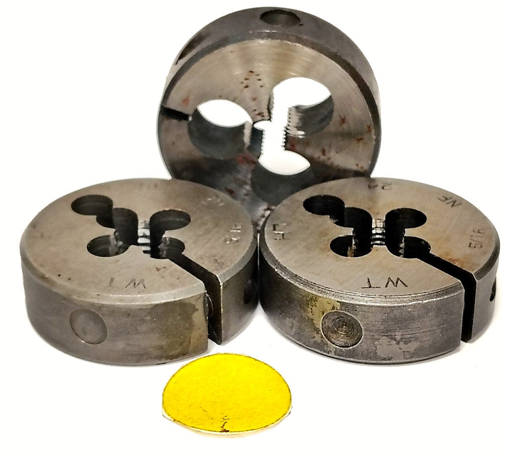 ASSORTED LOT UNBRANDED 5/16" THREAD DIE STEEL MATERIAL ***LOT OF 3***