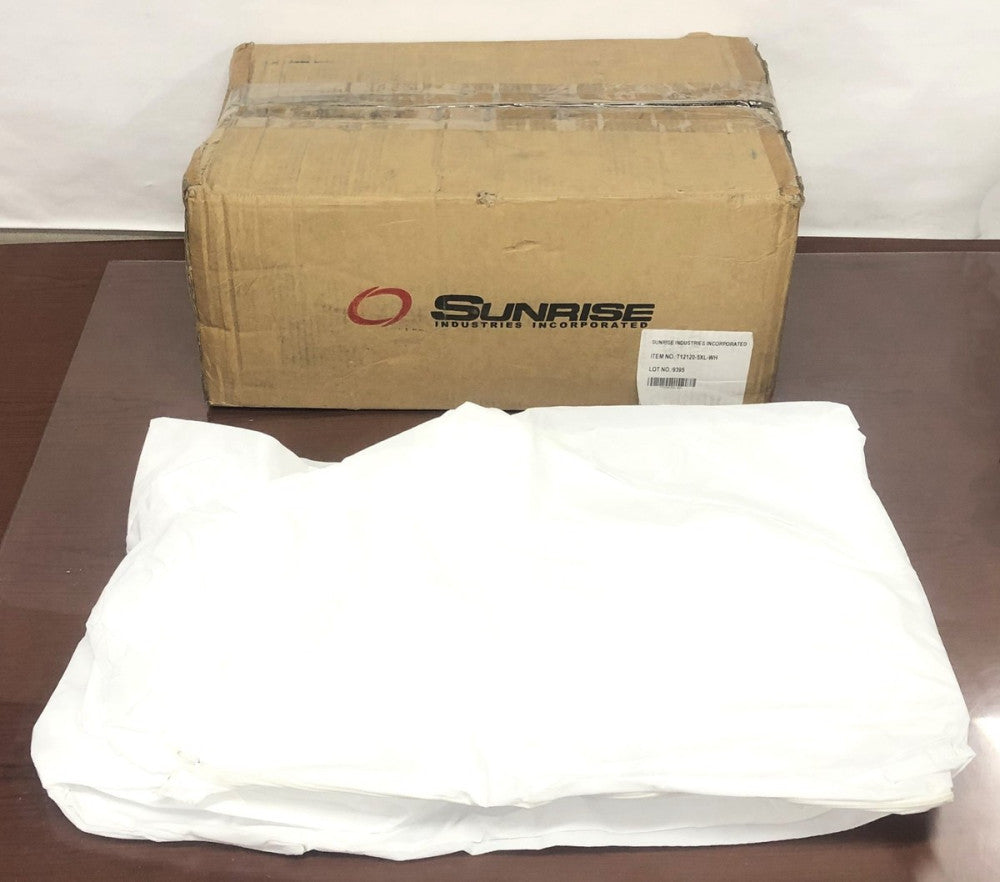 Sunrise Industries Inc Case Of 25 White General Purpose Coveralls T12120-5XL NOS