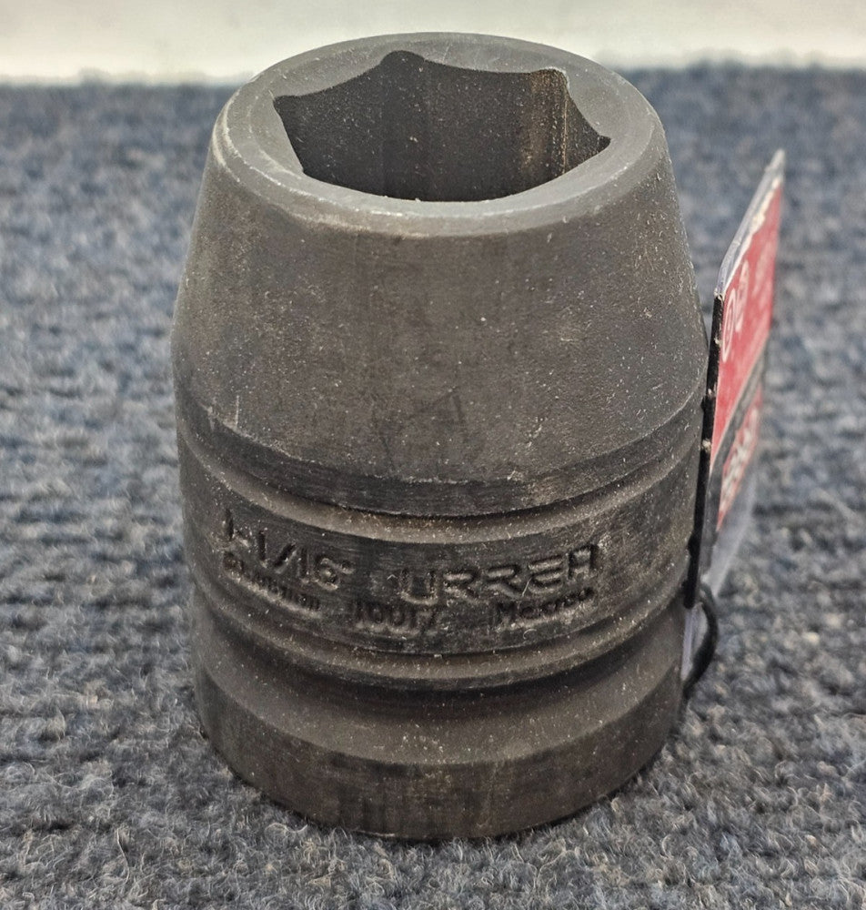 (QTY 3) Urrea 10017: 1" Drive 6-Point 1-1/16" Standard Impact Sockets