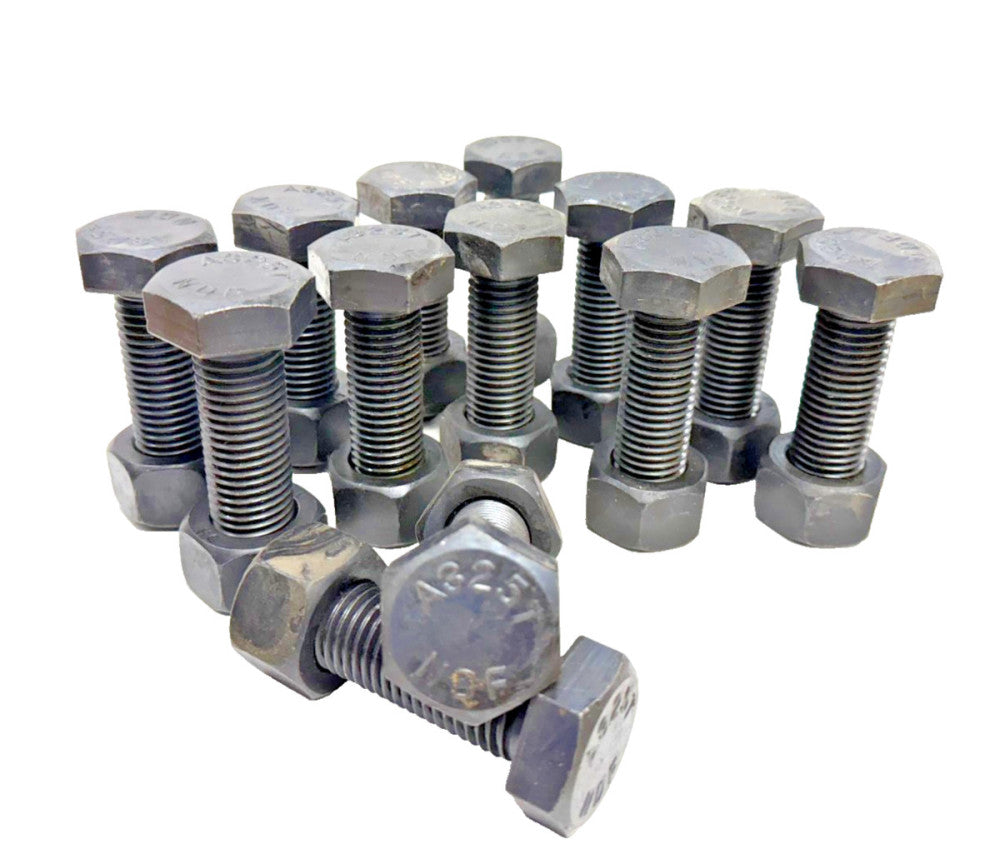 HEX BOLT ASSEMBLIES 1"-8 X 3 1/4" (LOT OF 13) A325T STEEL