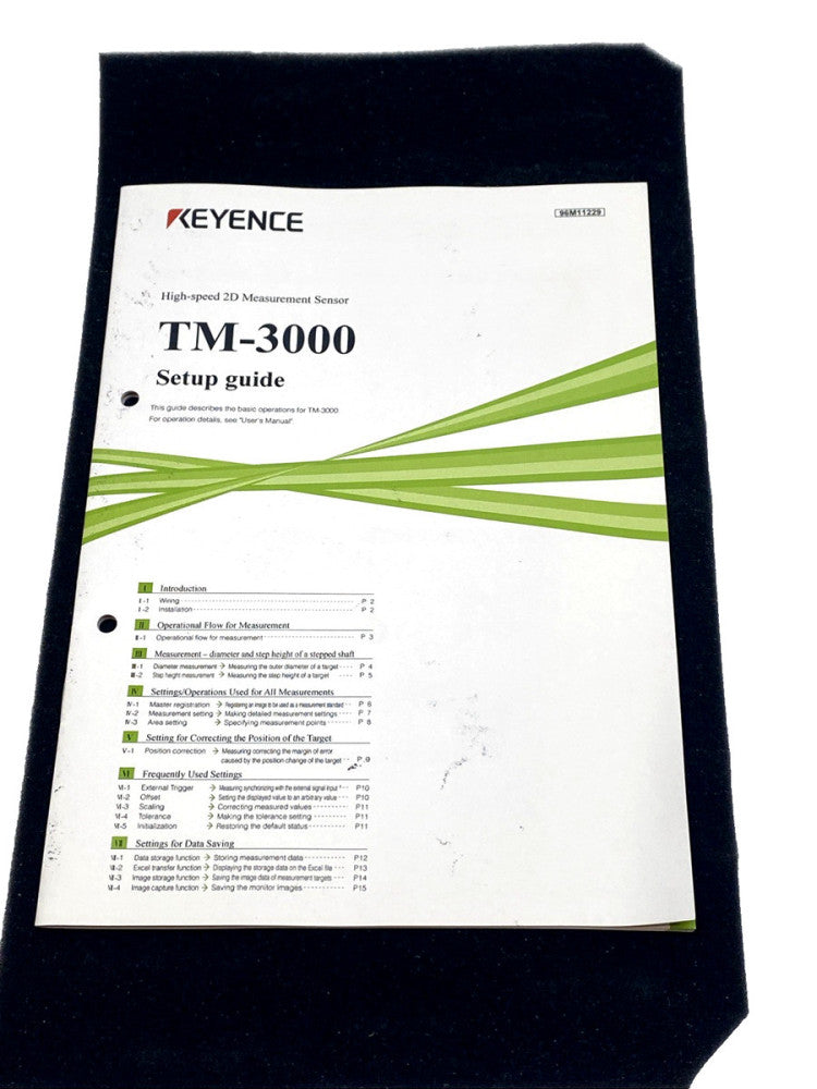 Keyence TM-3000 High Speed 2d Measurement Sensor Manual 96M11229
