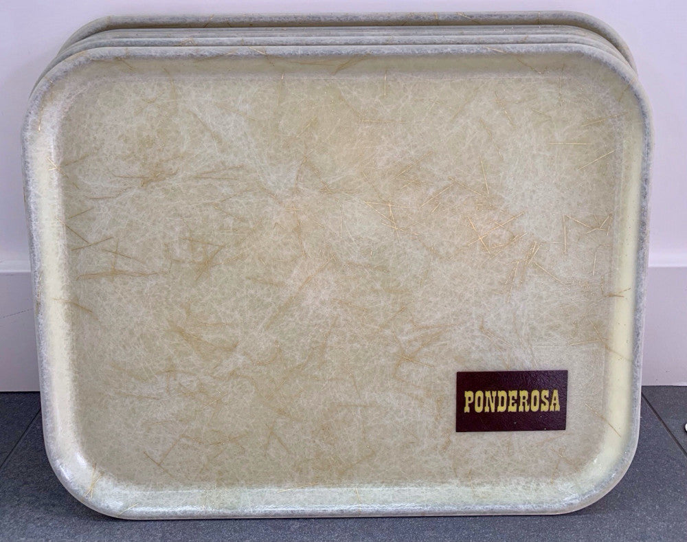 Set of 2 Vintage Ponderosa Steakhouse Fiberglass Trays SiLite Chicago 20x15
