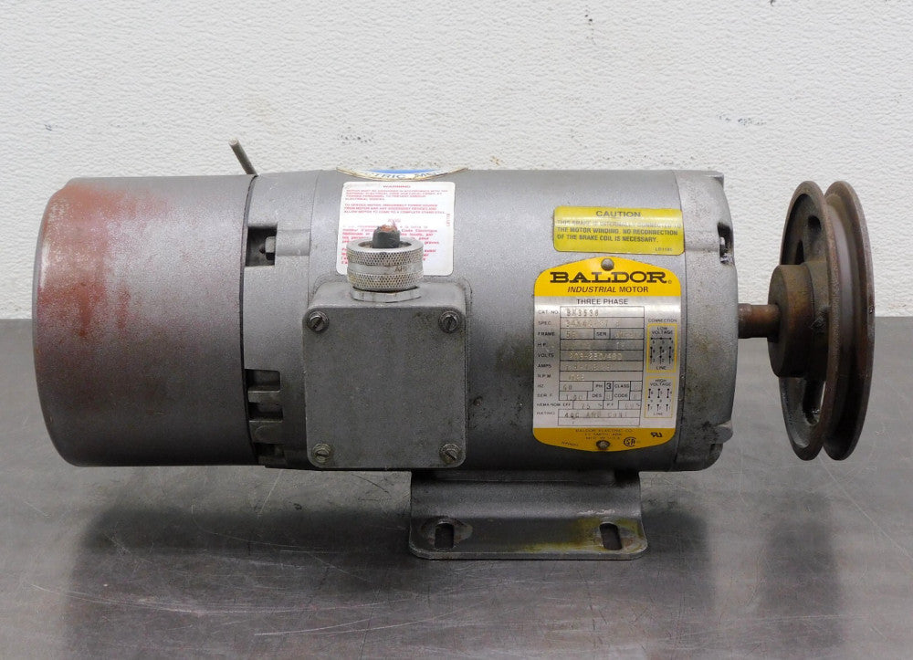 Baldor BM3538 Brake Engine Gearbox Motor 3PH .5HP 1725RPM 56 Frame .625" DIA