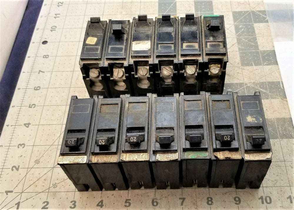  (13) Murray MP120 20 Amp 20A 1 Pole MP 120 Circuit Breaker Type MP HACR [C4B4] 