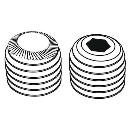 Zoro Select U07890.013.0018 Sckt Set Scrw,Knurl Cup,6-32X3/16,Pk100