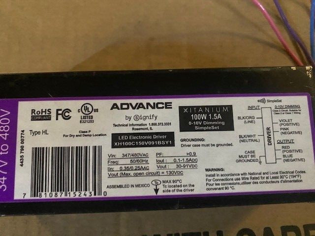 Advance Programmable Simpleset Constant Current LED Driver XH100C150V0 ...