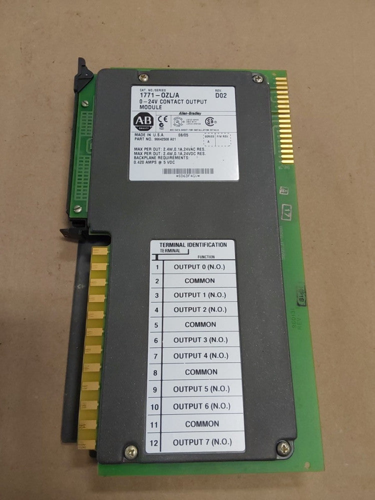Allen Bradley 1771-OZL/A 0-24V Contact Output Module Rev D02