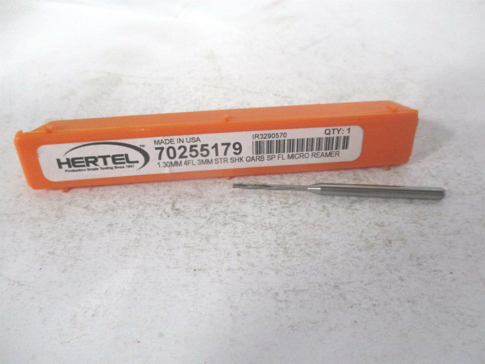(MR34-0512.406) 1.3mm x 50mm 4Fl Straight Spiral Solid Carbide Chucking Reamer 