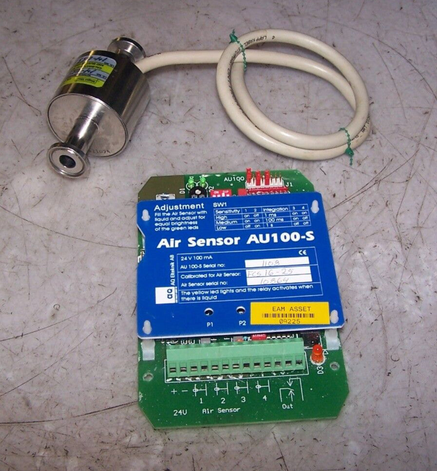 AQ ELTEKNIK FCS10-25 AIR SENSOR 1/2" ID W/ AU100-S CONTROLLER CIRCUIT BOARD