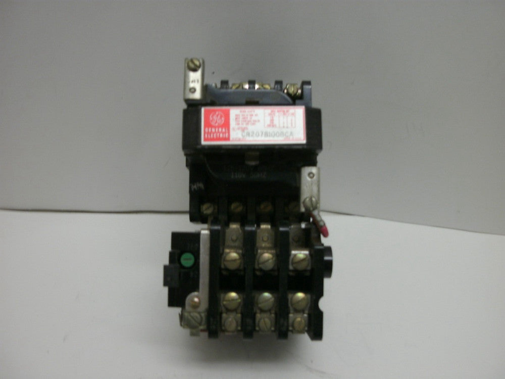 GENERAL ELECTRIC CR207B100BCA STARTER NEMA SIZE 0 18 AMPS 600VAC MAX.