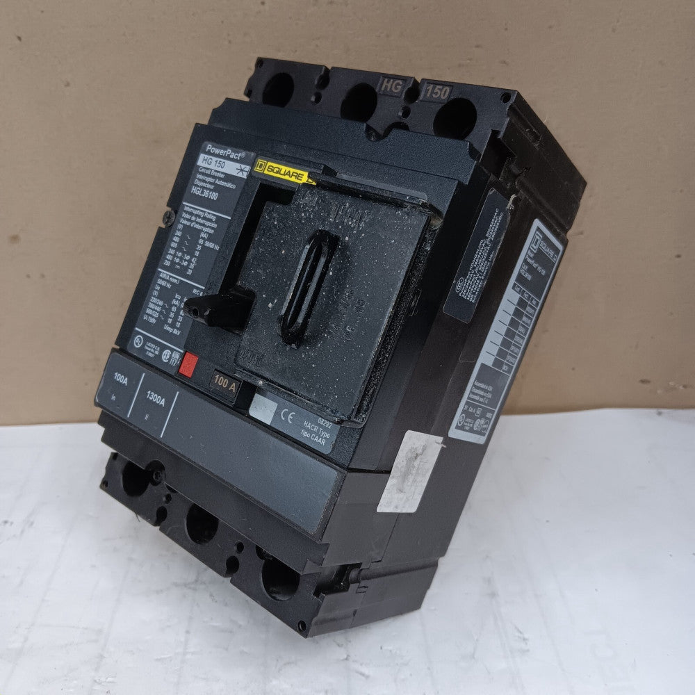 SQUARE D 100 AMP CIRCUIT BREAKER 3 POLE 600 VAC HGL36100