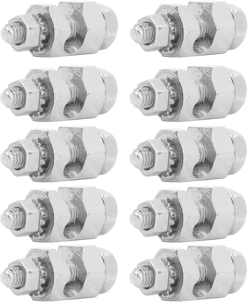 10PCS Solar Grounding Clamp Cable Bare Wire, Lightning Silver 
