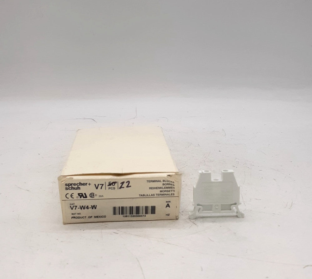 Sprecher+Schuh V7-W4-W Terminal Block - Box of 22