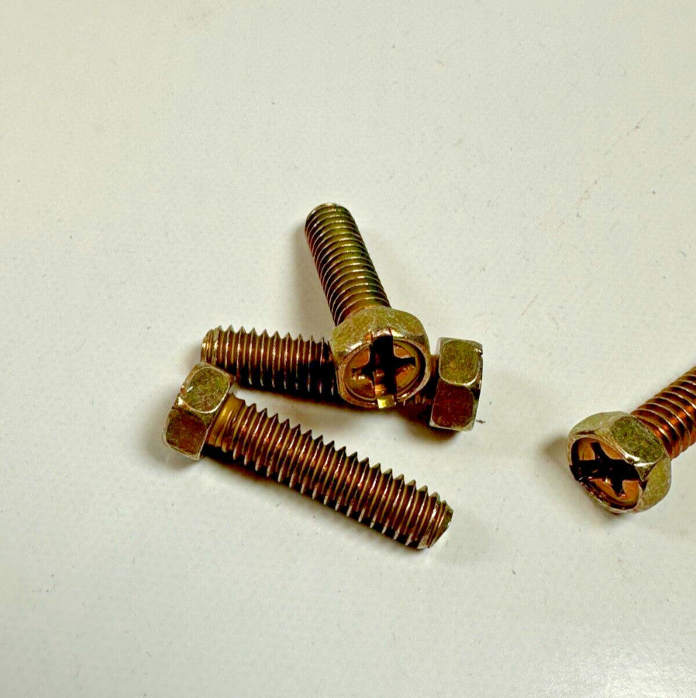 TW Fasteners 1/4 20 x 1" Machine Screw Combo Ind Hex Yellow Zinc Lot of 50 -New