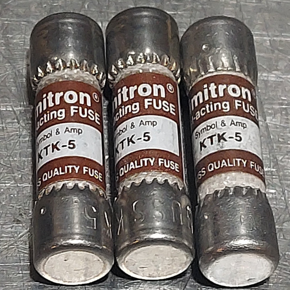 Lot of 3 - LIMITRON Buss Quality KTK-5 Fast Acting Fuse