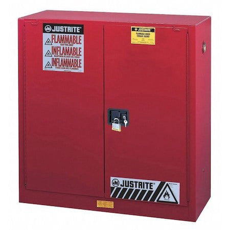 Justrite 893001 Hazardous Material Storage Cabinet, 30 Gal, 1 Shelves, Steel,