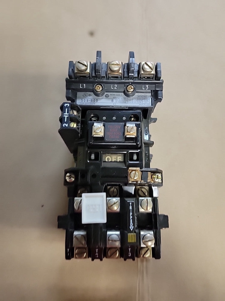 Allen-Bradley 509-BOD Size 1 Motor Starter with 120 Volt Coil Series B