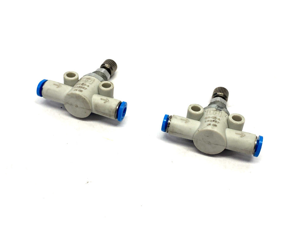 Festo GR-QS-4 One-way Flow Control Valve Fitting 4mm Tube O.D. 193967 LOT OF 2