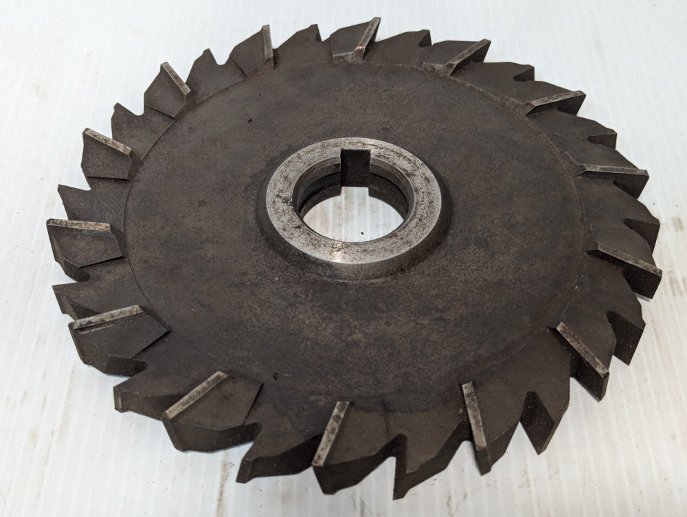 7.5" Side Milling Cutter Staggered 28 Tooth 1.5" Notched Bore