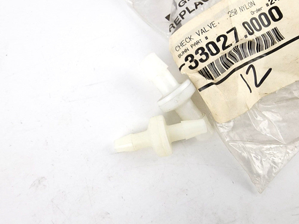 2pcs Bunn 33027.0000 CHECK VALVE .250 NYLON TU3QF-EZ