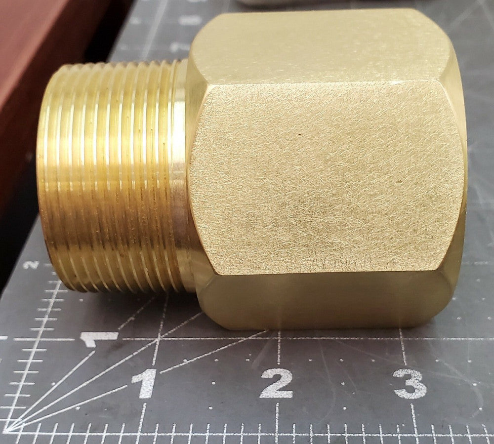 1 ½” MALE NPT TO 1 ½” FEMALE BSPT BRASS PIPE ADAPTOR [B4B2]]