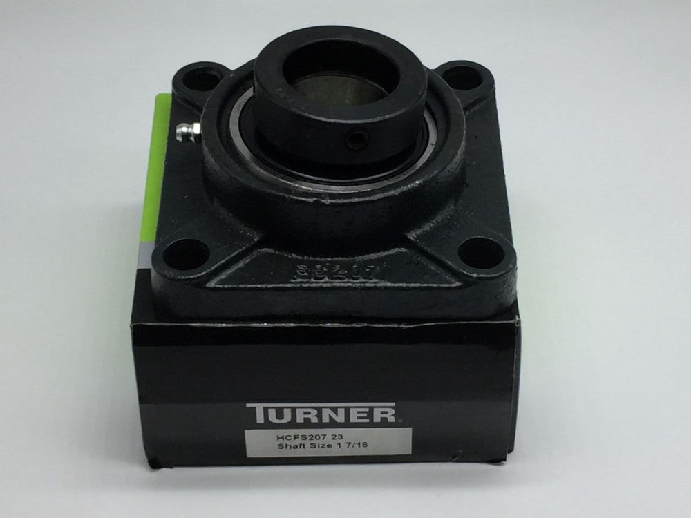 NEW Turner HCFS207-23 4-Bolt Flange Bearing 1-7/16" Bore 
