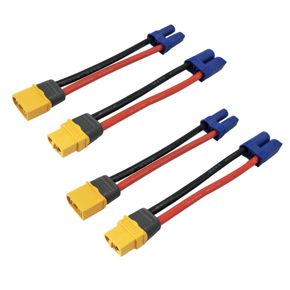 2 Pairs Amass XT60 XT-60 Male Female Plug Connector to EC5 Male Female Plug C...