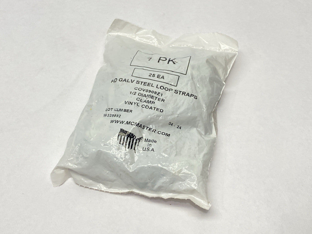COV0909Z1 Vibration-Damping Loop Clamp Vinyl Cushion 1/2" ID 1-1/4" L LOT OF 25